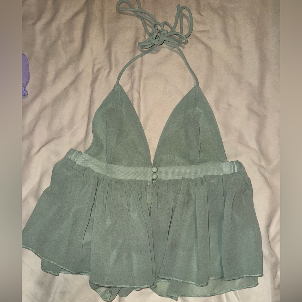 Mint Green crop Halter Top